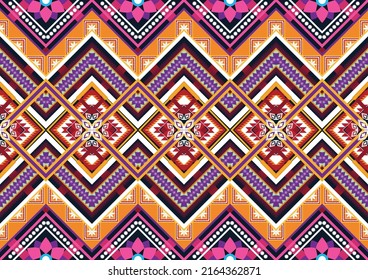 Ikat ethnic geometric pattern design.