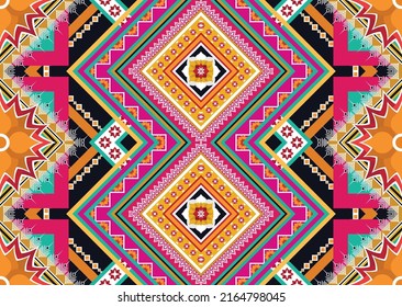 Ikat ethnic geometric pattern design.