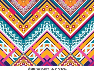 Diseño de patrones geométricos étnicos Ikat.