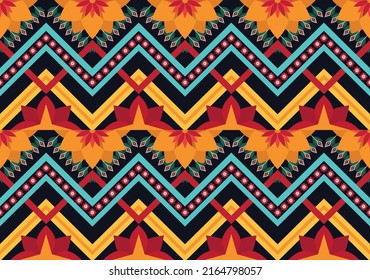 Ikat ethnic geometric pattern design.