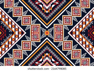 Ikat ethnic geometric pattern design.