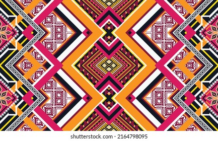 Ikat ethnic geometric pattern design.