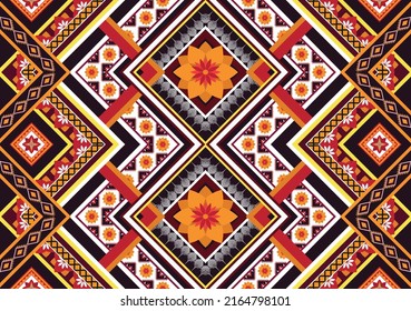 Ikat ethnic geometric pattern design.