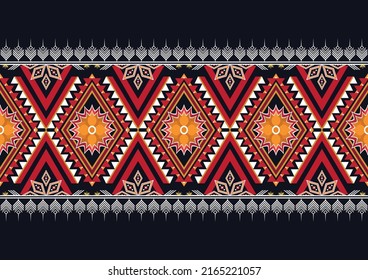 Diseño de patrones geométricos étnicos Ikat.