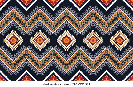 Diseño de patrones geométricos étnicos Ikat.