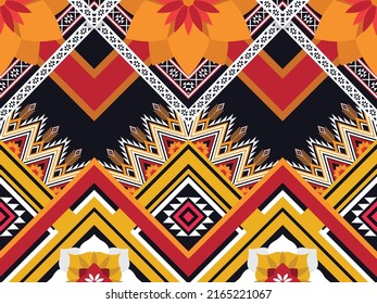 Diseño de patrones geométricos étnicos Ikat.