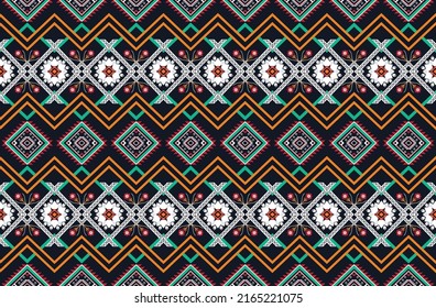 Ikat ethnic geometric pattern design.