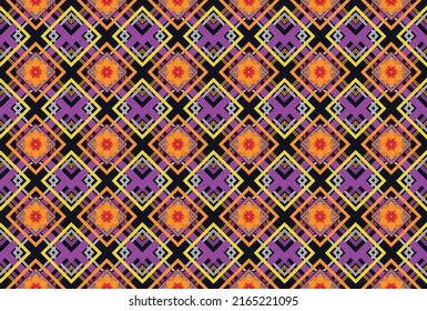 Ikat ethnic geometric pattern design.