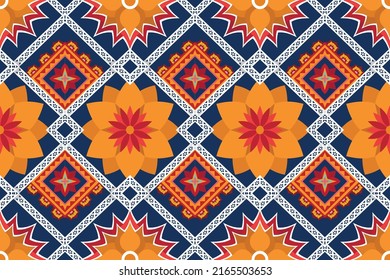 Ikat ethnic geometric pattern design.