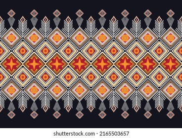 Diseño de patrones geométricos étnicos Ikat.