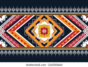 Ikat ethnic geometric pattern design.