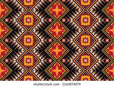 Diseño de patrones geométricos étnicos Ikat.