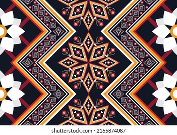 Diseño de patrones geométricos étnicos Ikat.