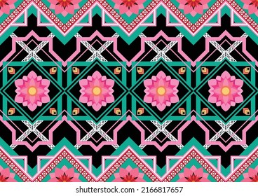 Ikat ethnic geometric pattern design.