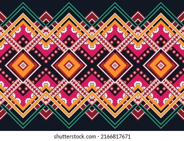 Ikat ethnic geometric pattern design.