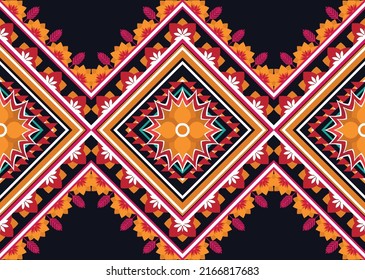 Ikat ethnic geometric pattern design.