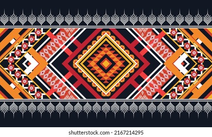 Ikat ethnic geometric pattern design.