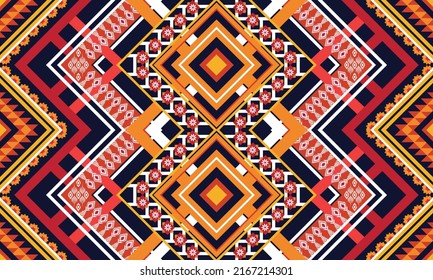 Ikat ethnic geometric pattern design.
