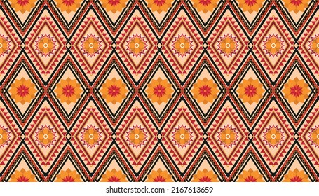 Ikat ethnic geometric pattern design.