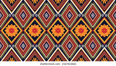 Ikat ethnic geometric pattern design.