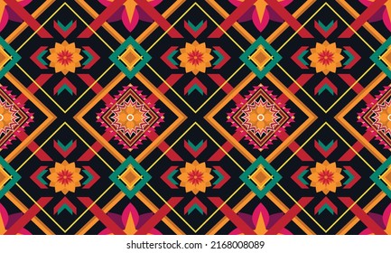 Ikat ethnic geometric pattern design.