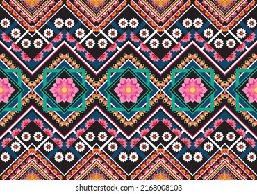 Ikat ethnic geometric pattern design.