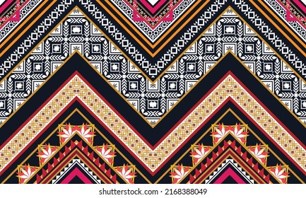 Ikat ethnic geometric pattern design.