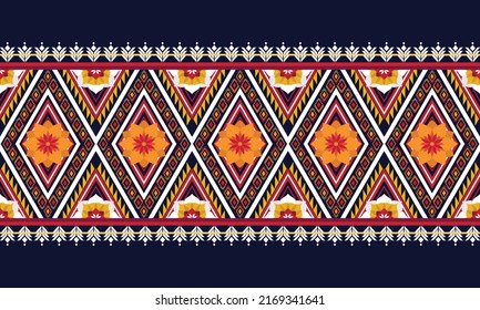 Ikat ethnic geometric pattern design.