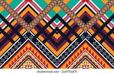 Diseño de patrones geométricos étnicos Ikat.