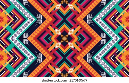 Diseño de patrones geométricos étnicos Ikat.
