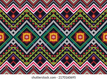 Ikat ethnic geometric pattern design.
