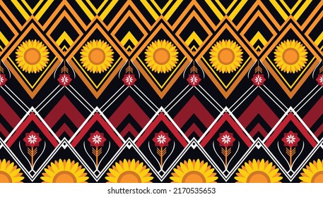 Diseño de patrones geométricos étnicos Ikat.