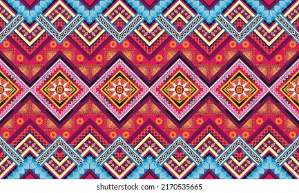 Ikat ethnisches geometrisches Muster Design.