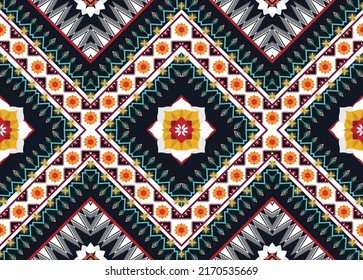 Ikat ethnic geometric pattern design.