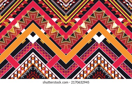 Ikat ethnic geometric pattern design.
