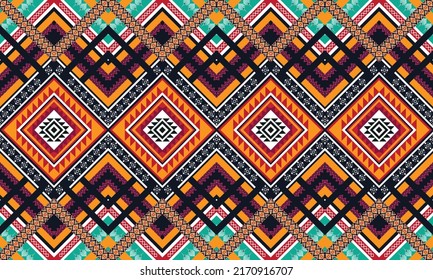 Ikat ethnic geometric pattern design.