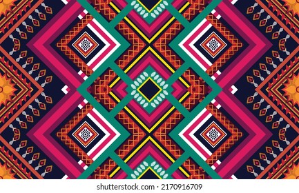Ikat ethnic geometric pattern design.