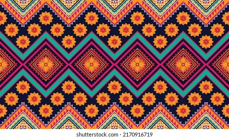 Ikat ethnic geometric pattern design.