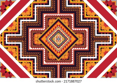 Diseño de patrones geométricos étnicos Ikat.