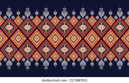 Diseño de patrones geométricos étnicos Ikat.