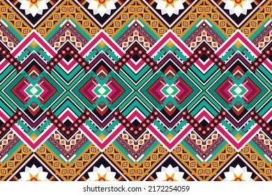 Diseño de patrones geométricos étnicos Ikat.