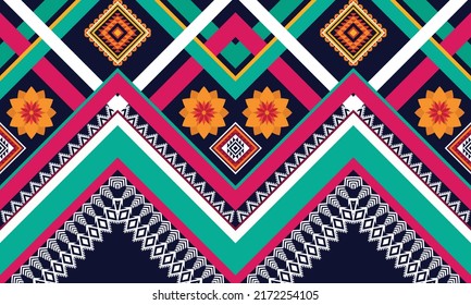 Ikat ethnic geometric pattern design.