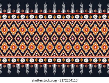 Ikat ethnic geometric pattern design.