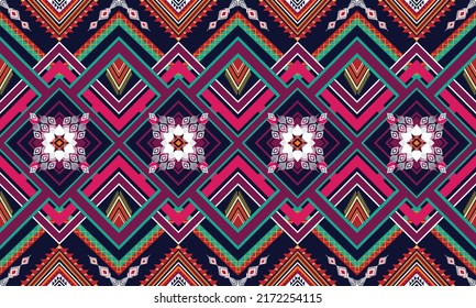 Diseño de patrones geométricos étnicos Ikat.