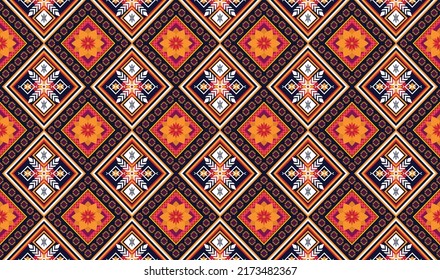 Ikat ethnic geometric pattern design.