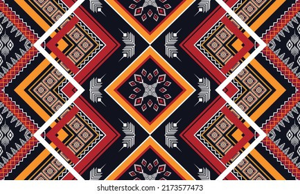 Diseño de patrones geométricos étnicos Ikat.