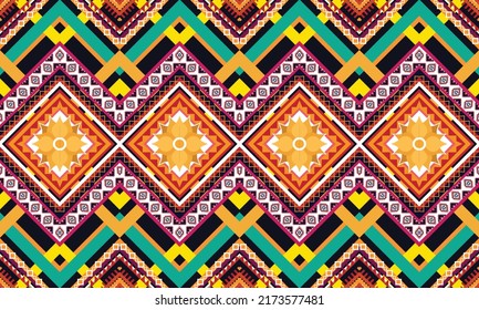 Diseño de patrones geométricos étnicos Ikat.