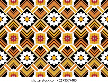 Diseño de patrones geométricos étnicos Ikat.