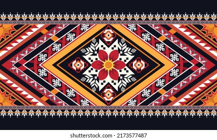 Ikat ethnisches geometrisches Muster Design.