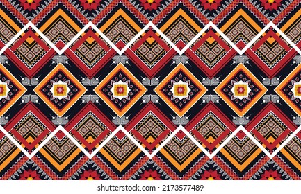 Ikat ethnic geometric pattern design.